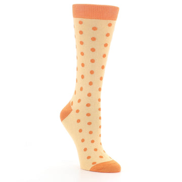 Light Orange Polka Dot Women's Dress Socks