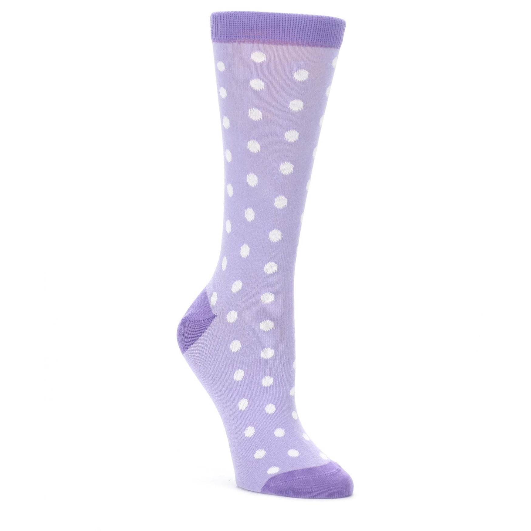 Lilac-Iris-Purple-Polka-Dot-Womens-Dress-Socks-Statement-Sockwear