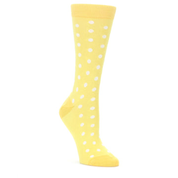 Sunbeam-Yellow-Polka-Dot-Womens-Dress-Socks-Statement-Sockwear