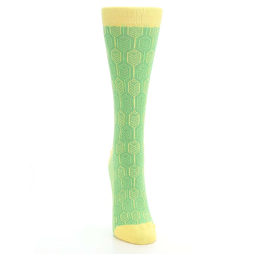 Green Yellow Feather Optics Women's Dress Socks