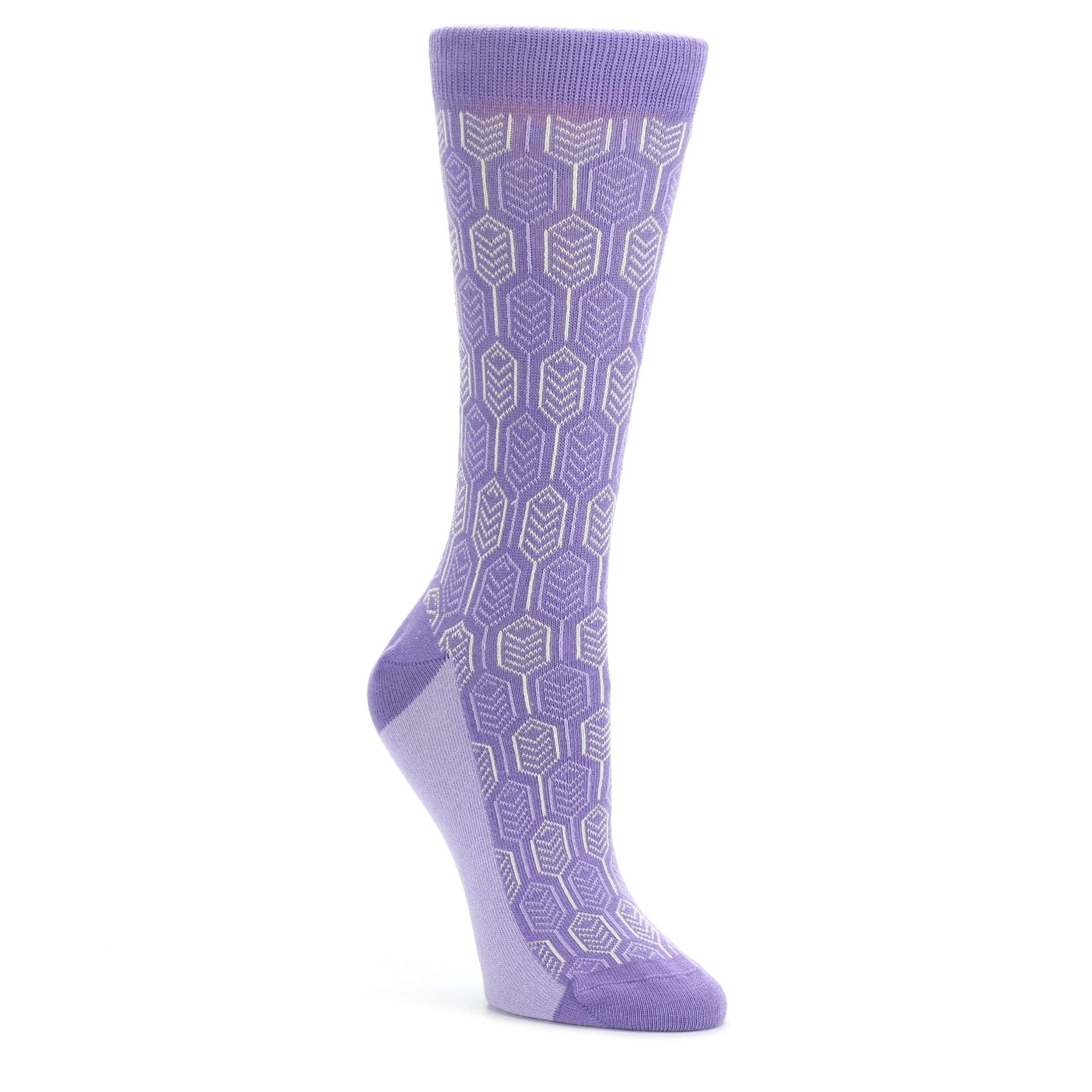 Purple-Feather-Optics-Womens-Dress-Socks-Statement-Sockwear
