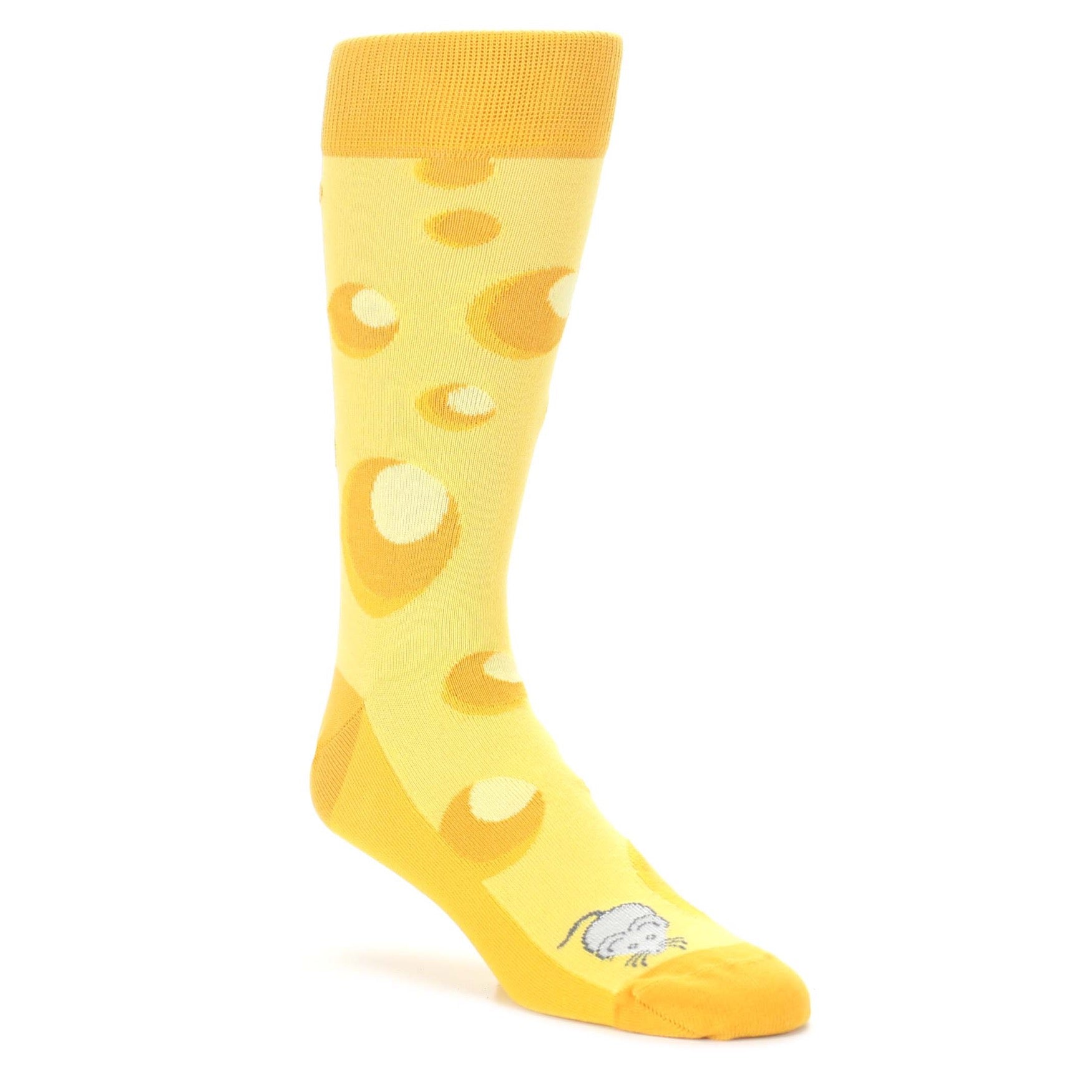 Yellow-Cheesy-Mouse-Mens-Dress-Socks-Statement-Sockwear