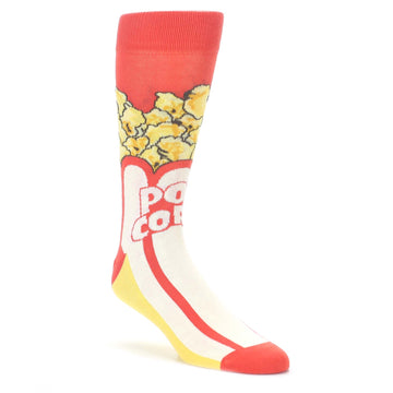 Red-White-Pop-Corn-Mens-Dress-Socks-Statement-Sockwear