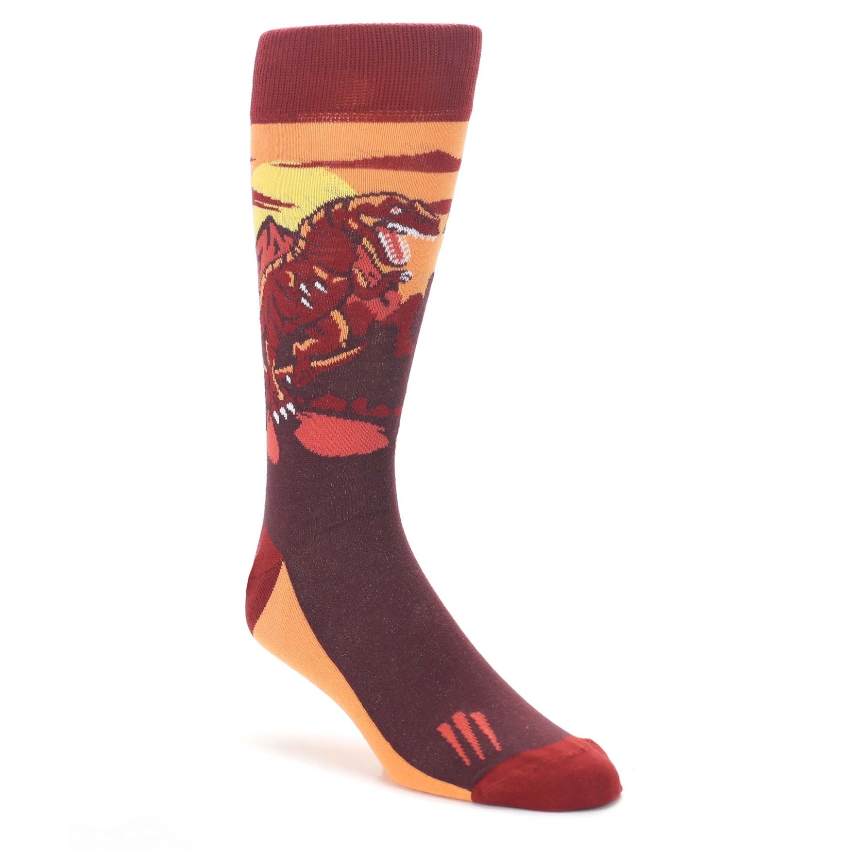 Maroon-Red-Raptor-Mens-Dress-Socks-Statement-Sockwear