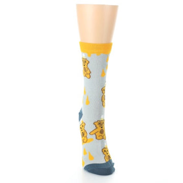 Slate Gold Honey Bear Socks - Women's Novelty Socks