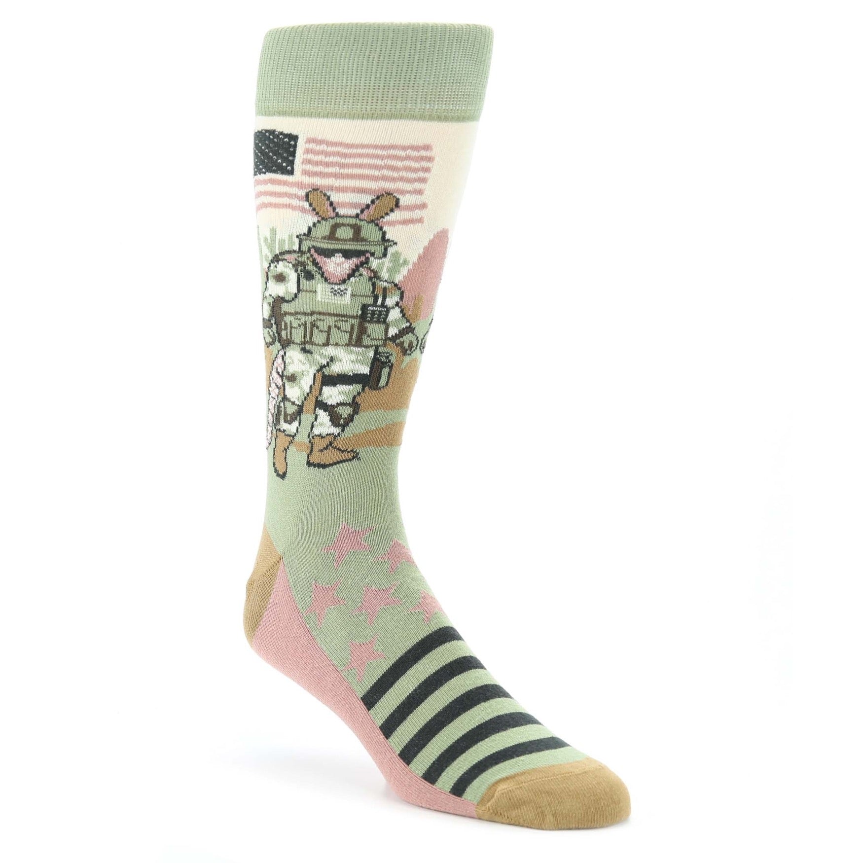 Green-Military-Army-Armor-dillo-Mens-Dress-Socks-Statement-Sockwear