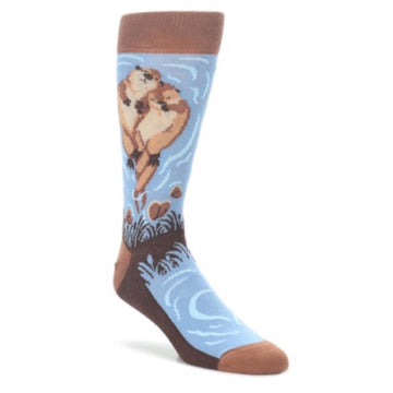 Otterly In Love Otter Socks - Men's Novelty Dress Socks