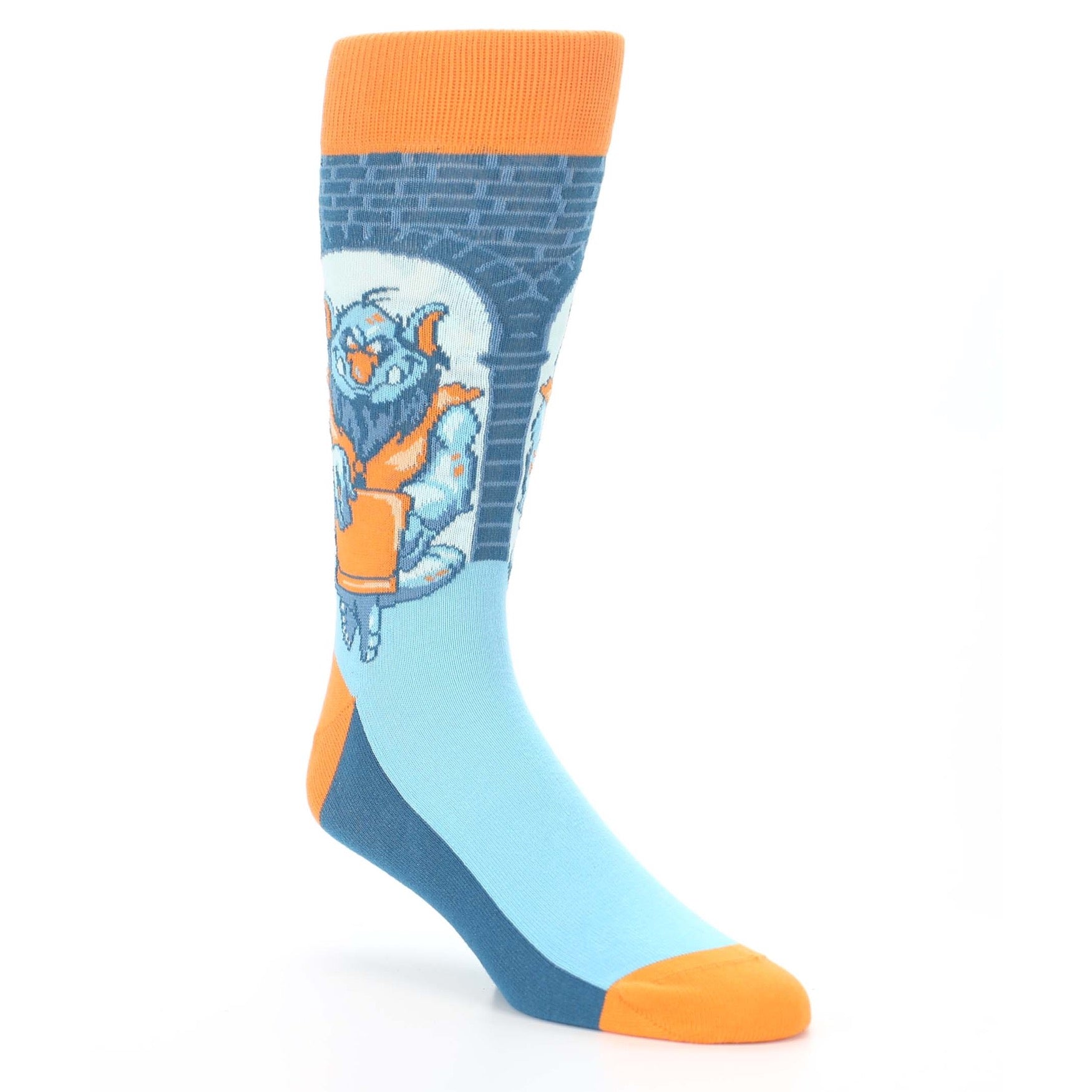 Blue-Orange-Trolling-Troll-Mens-Dress-Socks-Statement-Sockwear