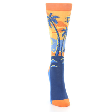 Orange Sunset Palm Tree Socks - Women's Novelty Socks
