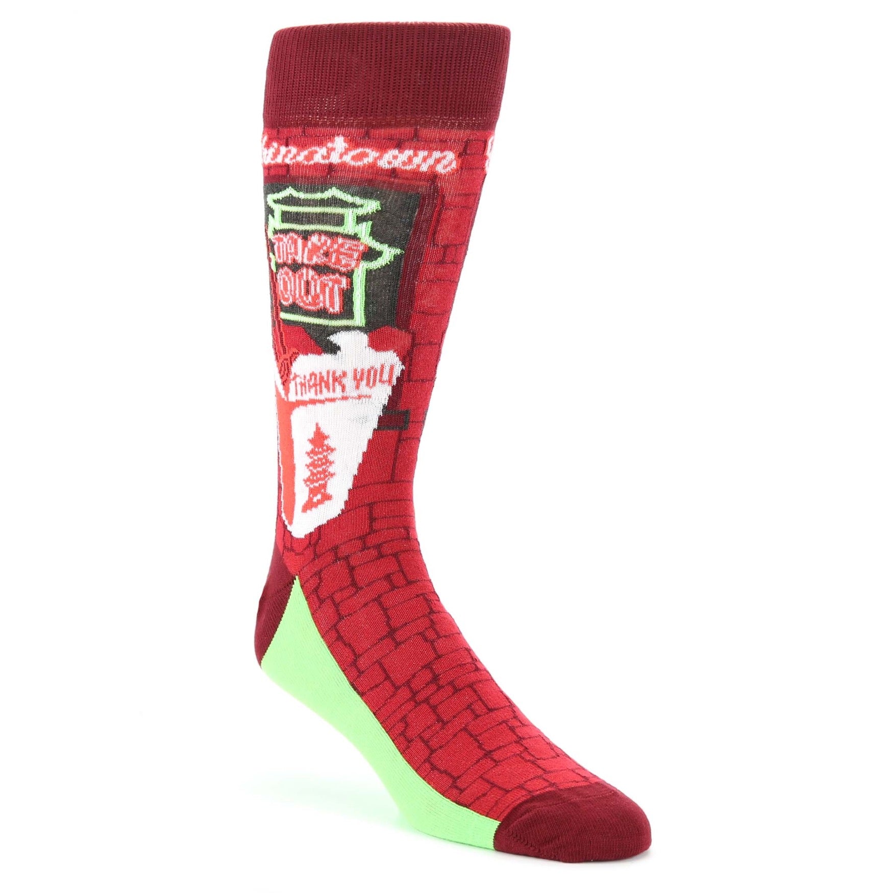 Red-Chinese-Take-Out-Mens-Dress-Socks-Statement-Sockwear