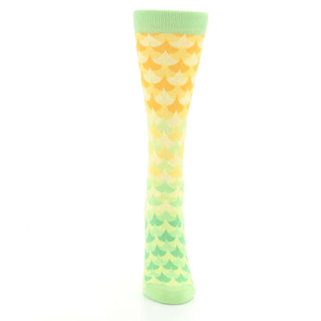 Green Yellow Mermaid Socks - Women's Novelty Dress Socks