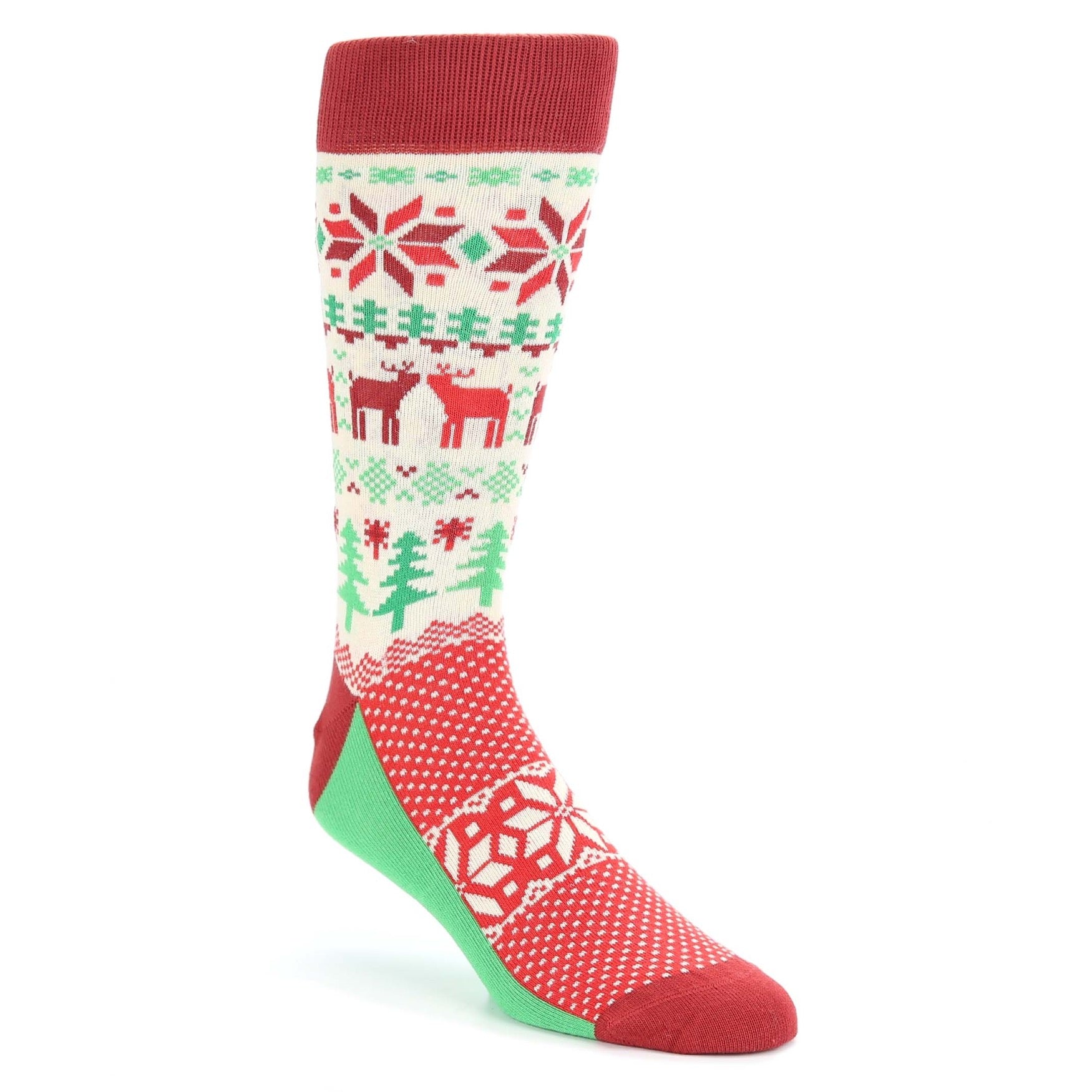 Fair Isle Christmas Socks - Men's Novelty Dress Socks
