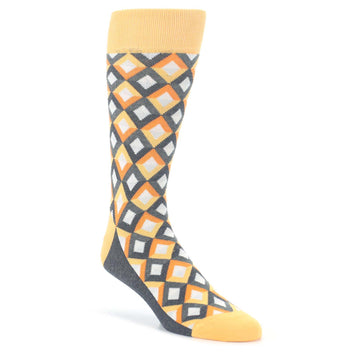 Orange Gray Jewel Optical Men's Dress Socks