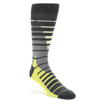 Ceylon Yellow Triangle Stripe Men's Dress Socks