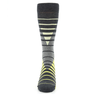 Ceylon Yellow Triangle Stripe Men's Dress Socks