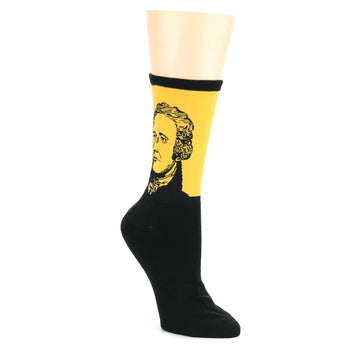 Gold Black Alexander Hamilton Women's Dress Socks