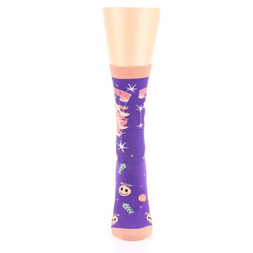 Purple Peach Virgo Zodiac Sign Socks - Women's Novelty Socks