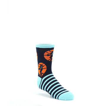 Orange Blue Stripes Basketball Socks - Kid's Novelty Socks