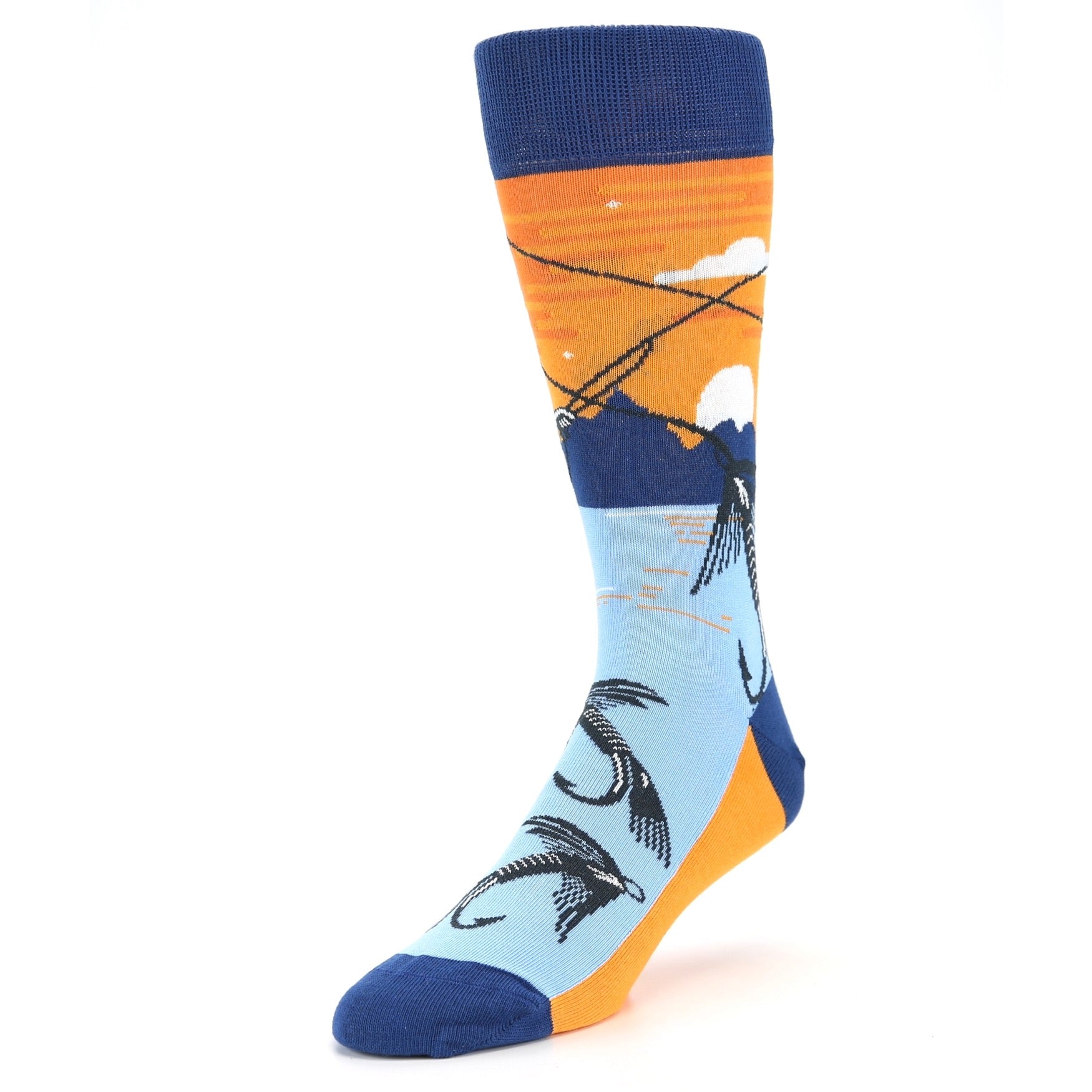 Fly Fishing Socks - Men's Novelty Dress Socks U.S. Men's Shoe Sizes 13-16