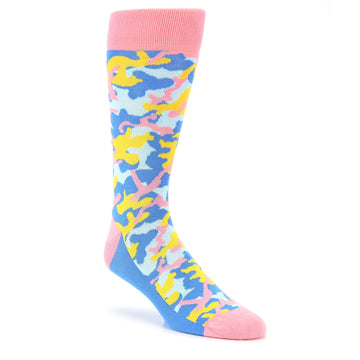 Blue Pink Camo Socks - Men's Dress Socks