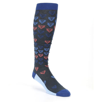 Blue Coral Double Triangle Socks - Men's Over-the-Calf Socks
