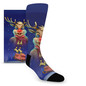 Rudolph Socks - Printed Men's Novelty Dress Socks