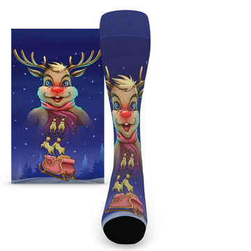 Rudolph Socks - Printed Men's Novelty Dress Socks