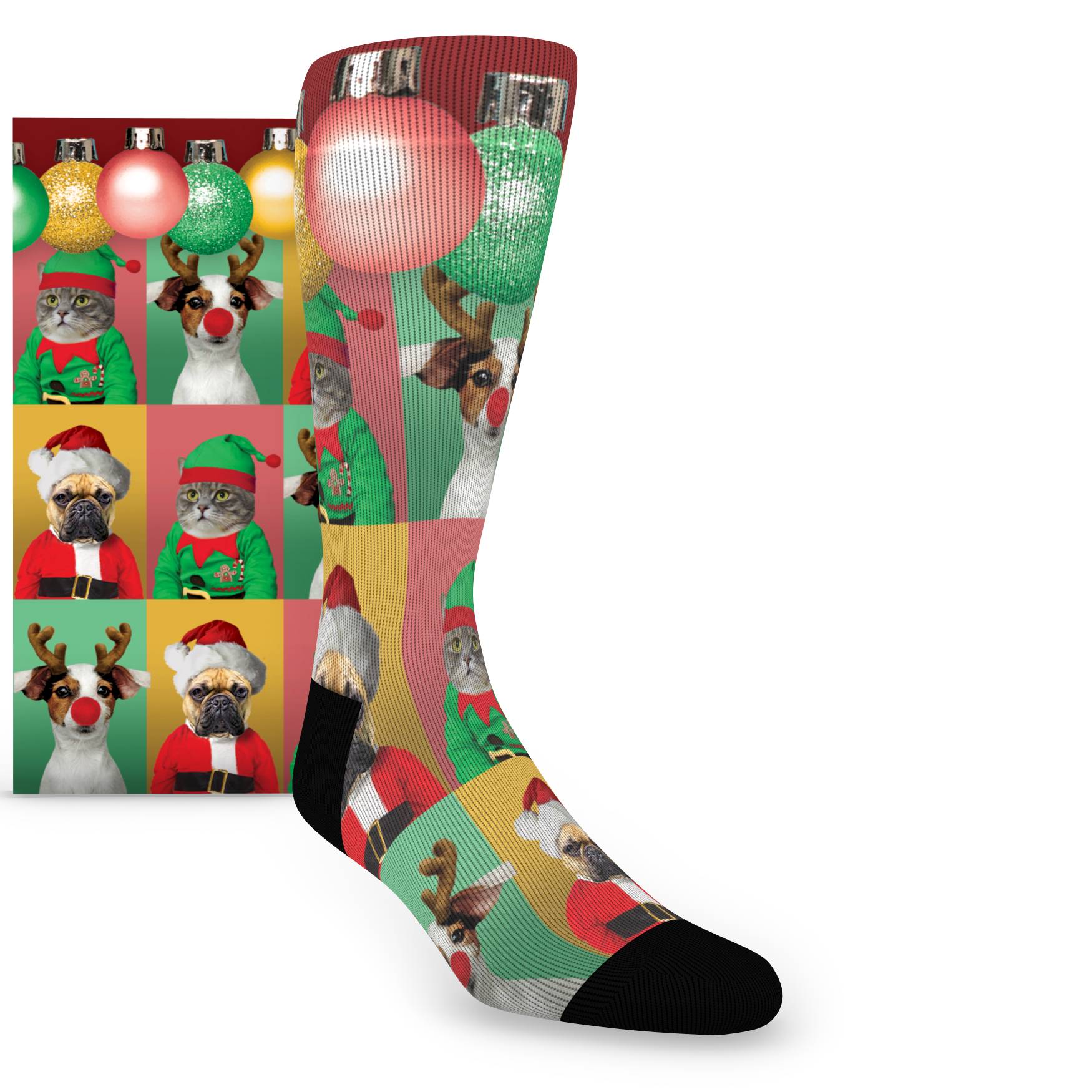 Christmas Pet Characters Custom Face Socks - Men's Custom Socks