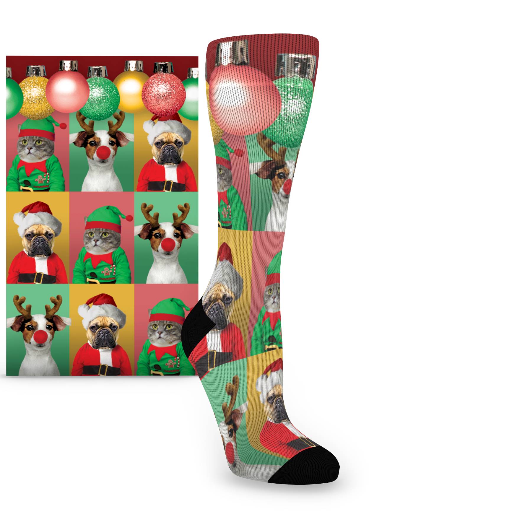 Christmas Pet Characters Custom Face Socks - Women's Custom Socks