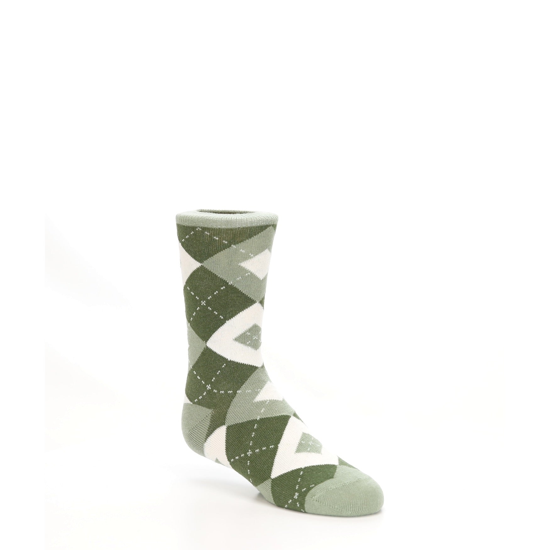 Olive Green Argyle Junior Groomsmen Kid's Dress Socks