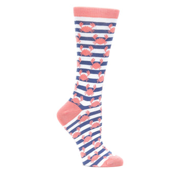 Blue Coral Crabs Women's Dress Socks