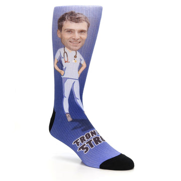 Custom Face Nurse Socks (Frontline Strong) -  Men's Custom Socks