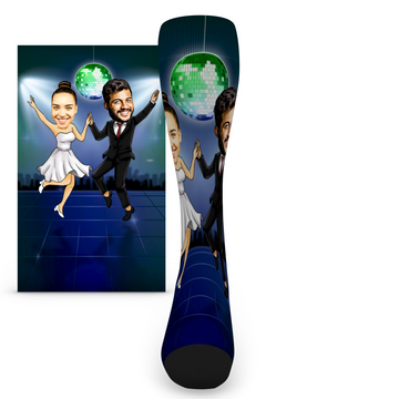 Custom Face First Dance Jumping City - Men's Custom Socks