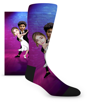 Custom Face Dipping Dance Floor - Men's Custom Socks