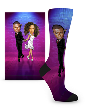 Custom Face Salsa Colorful Dance Floor- Women's Custom Socks