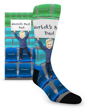 Custom Face Best Parents/Grandparents Younger Child Holding Sign - Men’s Custom Socks