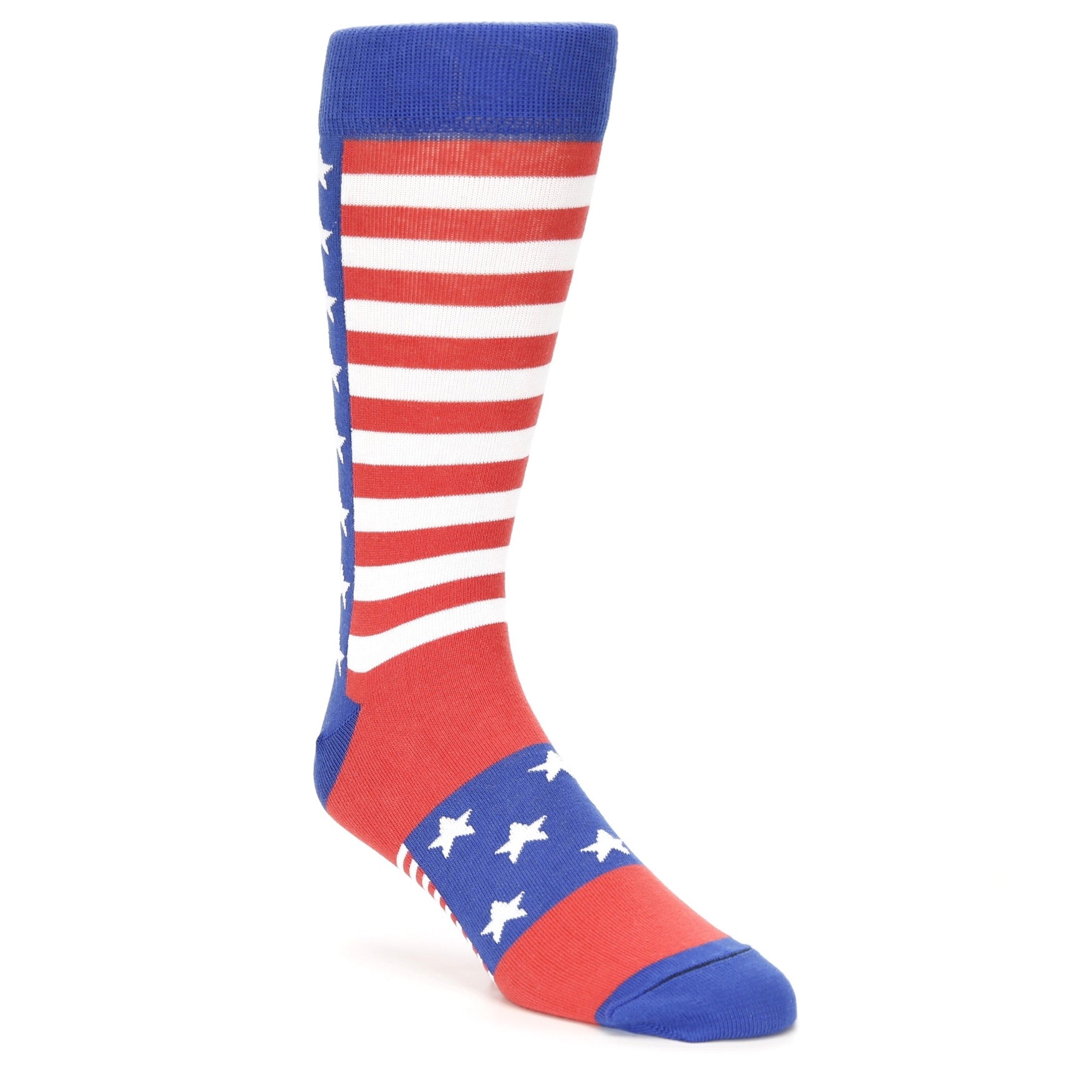Stars Stripes American Flag Socks - USA Made - Men's Novelty Dress Socks