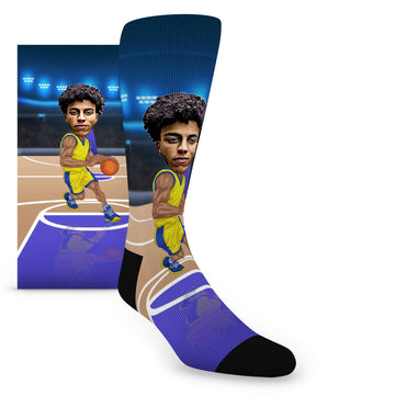 Custom Face Basketball Player Caricature – Men’s Custom Socks