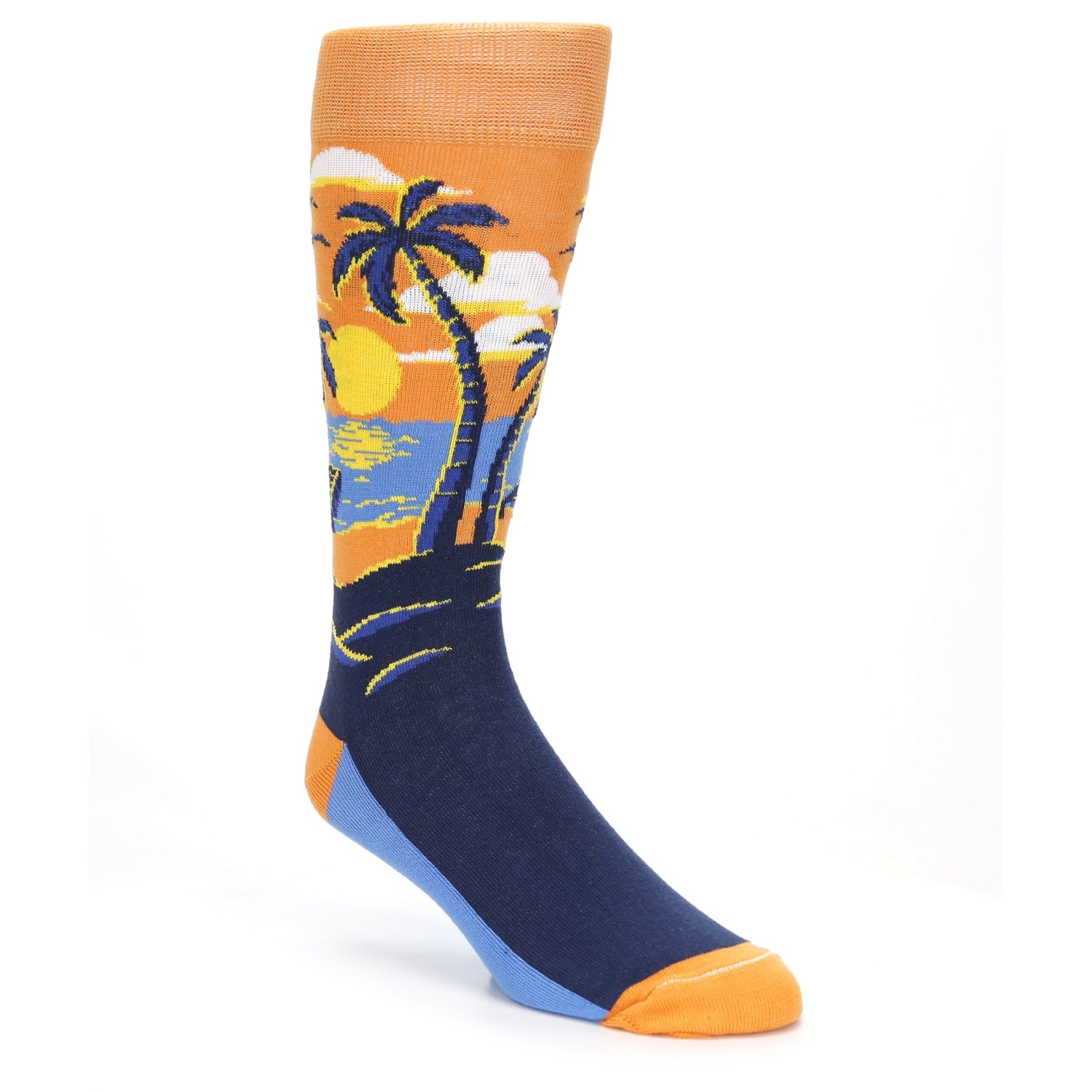 Sunset Palm Tree Socks - USA Made - Men's Novelty Socks