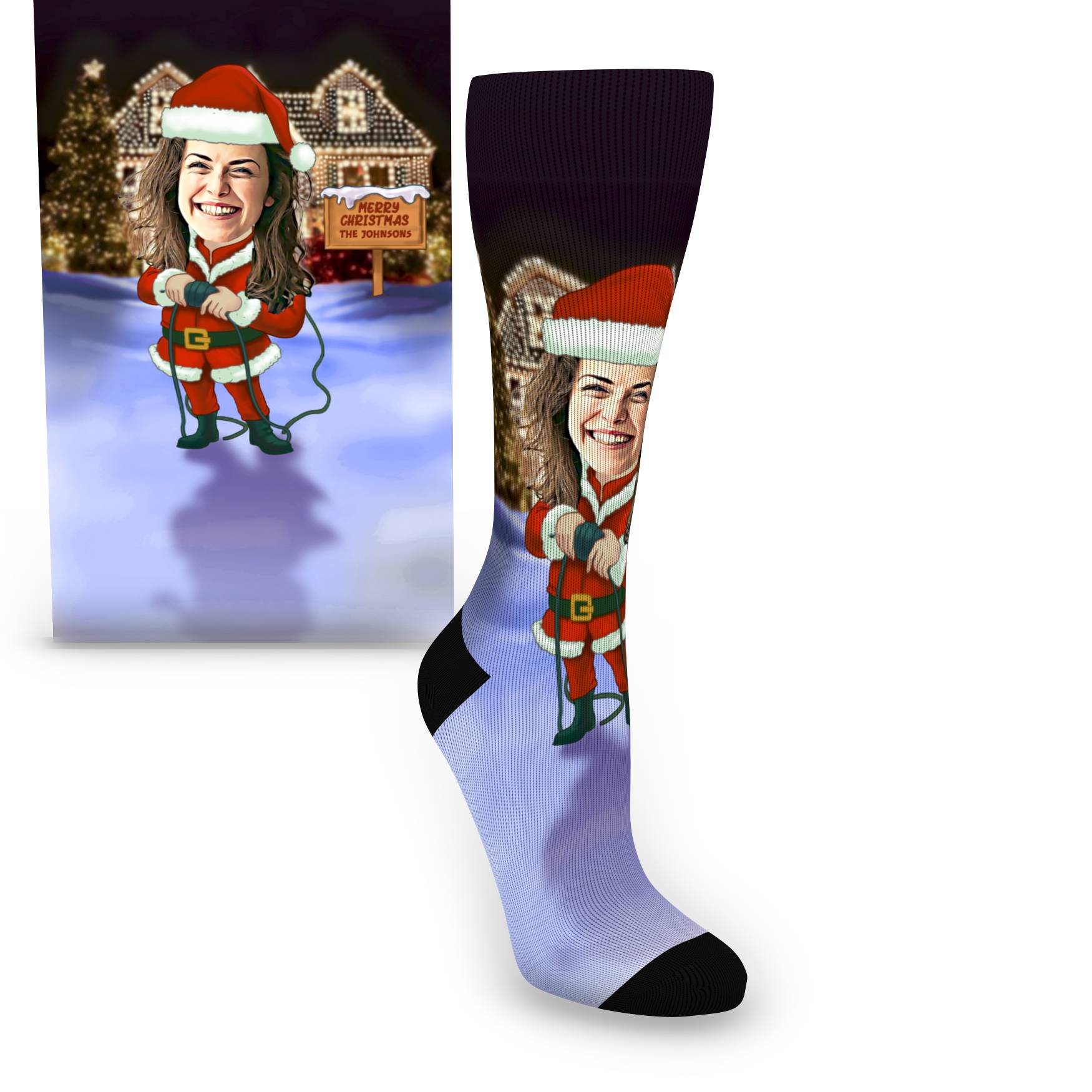 Custom Face Holiday Enthusiast – Women’s Custom Socks