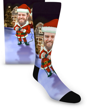 Custom Face Holiday Enthusiast – Men’s Custom Socks