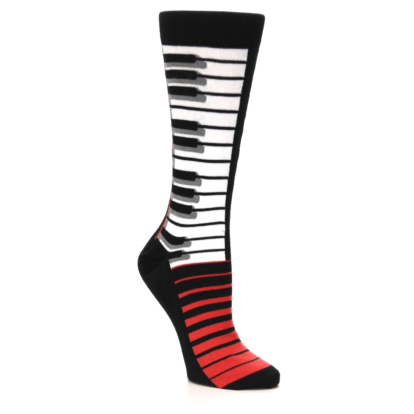 Black White Piano Keys Music - USA Made - Women's Novelty Socks