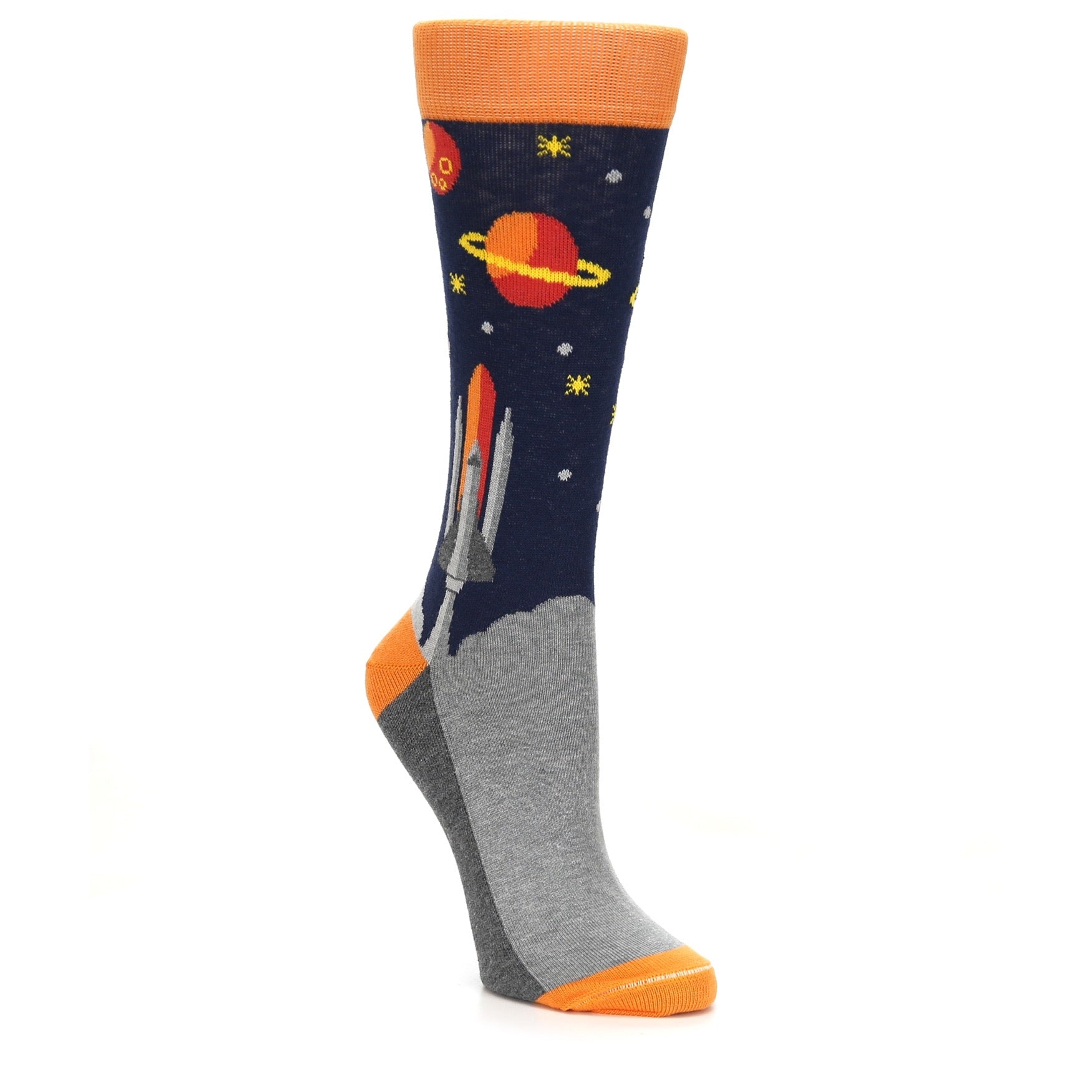 Orange Blue Spaceship Women's Sock