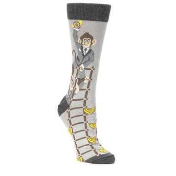 Gray Monkey Business Socks - Women's Novelty Dress Socks