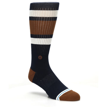 Horizontal Striped Navy - Men's Casual Socks-Stance