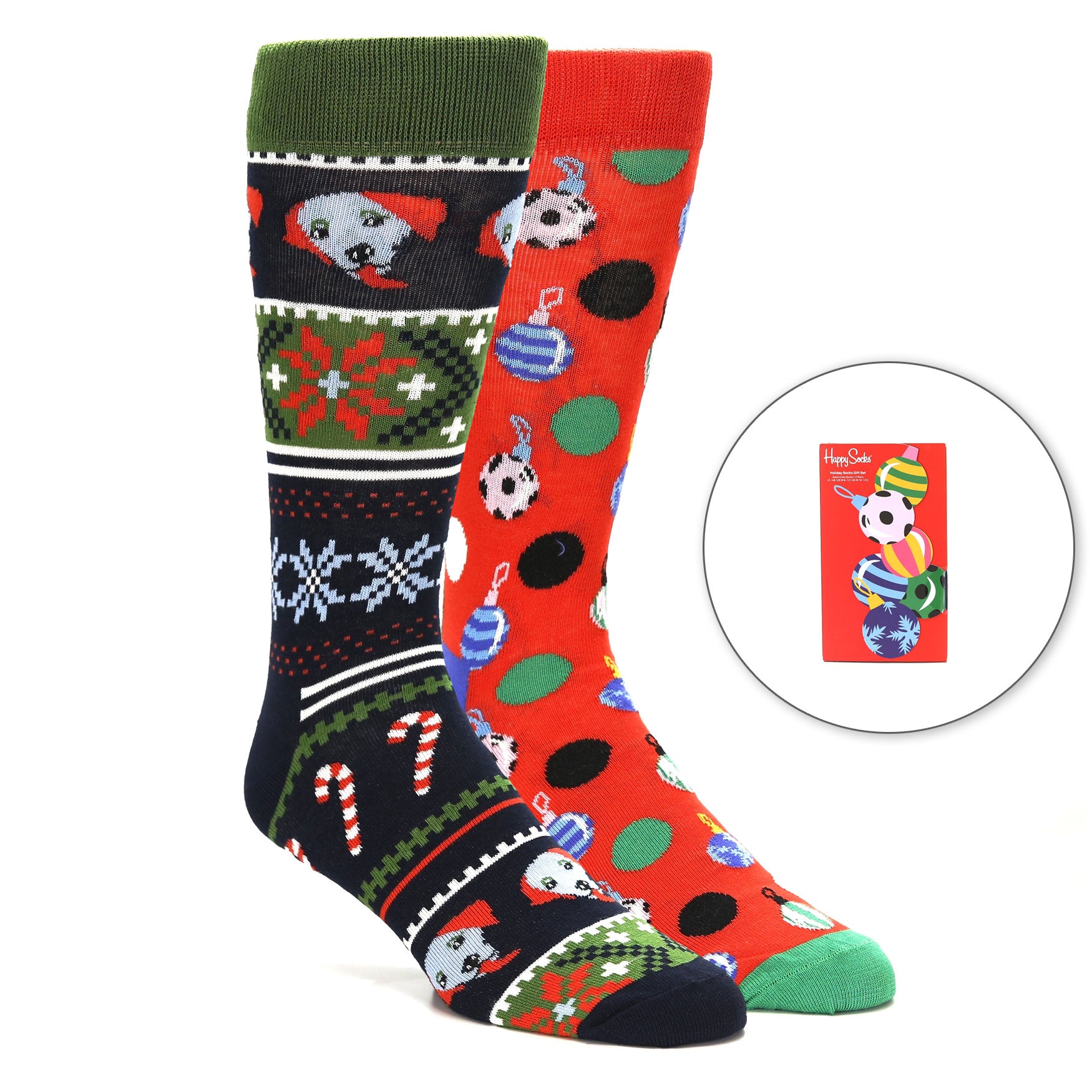 Christmas Baubles - Men's Sock Gift Box 2 Pack
