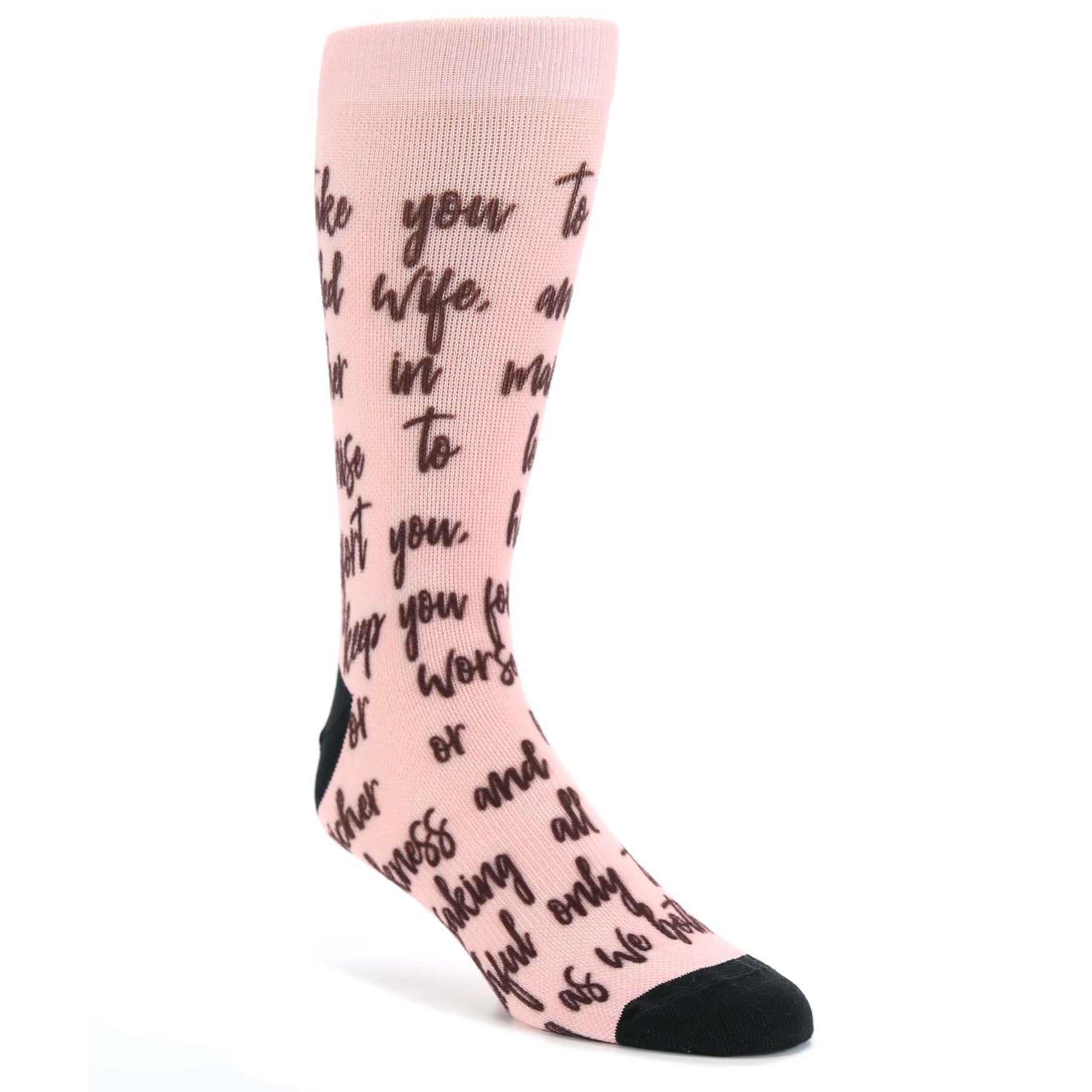Blossom Pink Sweet Sentiment Custom Note Socks - Script - Men's Custom
