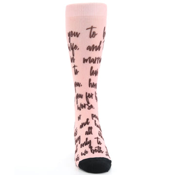 Blossom Pink Sweet Sentiment Custom Note Socks - Script - Men's Custom Socks