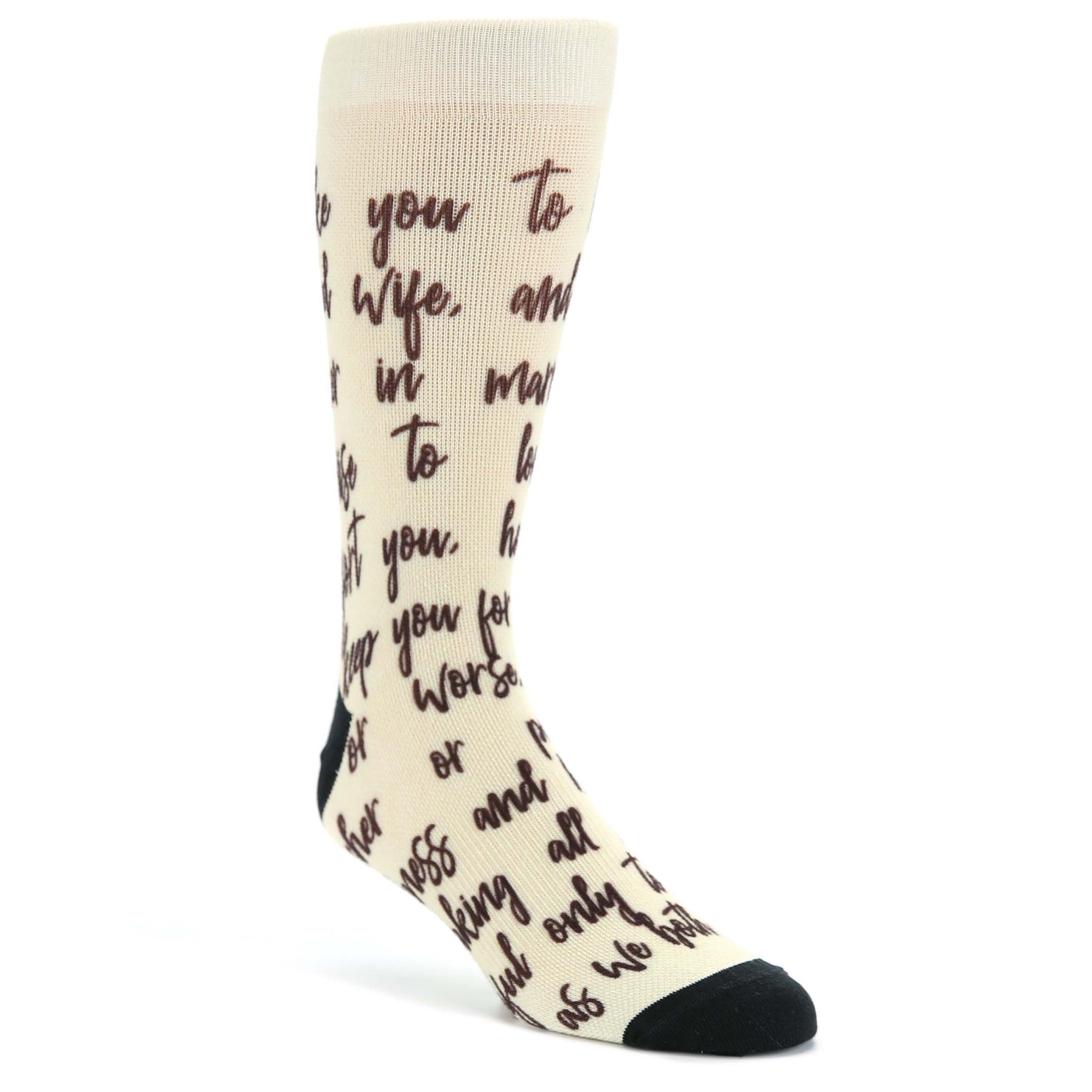 Champagne Sweet Sentiment Custom Note Socks - Script - Men's Custom Socks