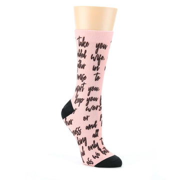 Blossom Pink Sweet Sentiment Custom Note Socks - Women's Custom Socks- Script